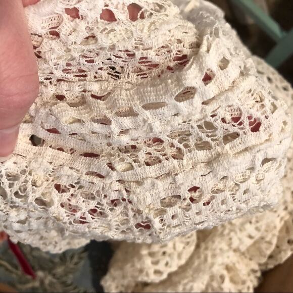 Isabel Marant Cream Open Knit Long Sleeve Blouse Womens S Lace Sheer Cottage - Picture 6 of 7